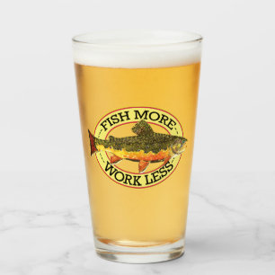 Humorose Bachforelle Angelangler Glas