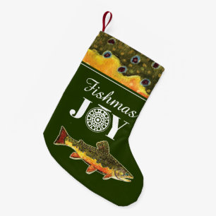 Humorose FISHmas-Bachforellen-Fischerei Kleiner Weihnachtsstrumpf