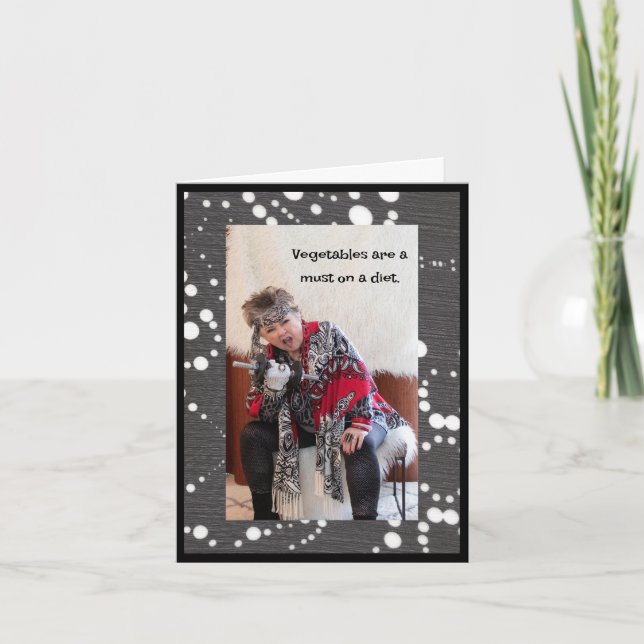 Humorose Veggie Diät Karte (Vorderseite)