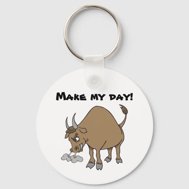 Humoroser Angry Bull Schlüsselanhänger (Vorderseite)