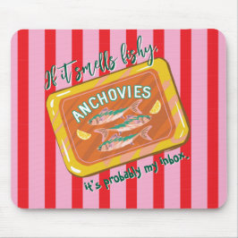 Humorous Anchovy Email Joke Design Mousepad
