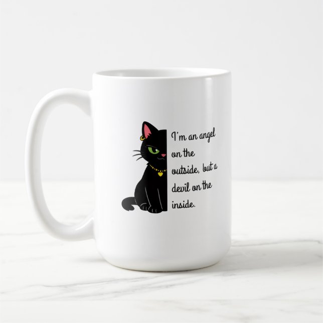 humorous black cat mugs kaffeetasse (Links)