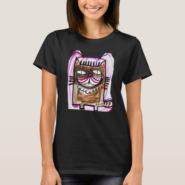 Humorous cat artwork kitty portrait meow kitten  c T-Shirt (Vorderseite)