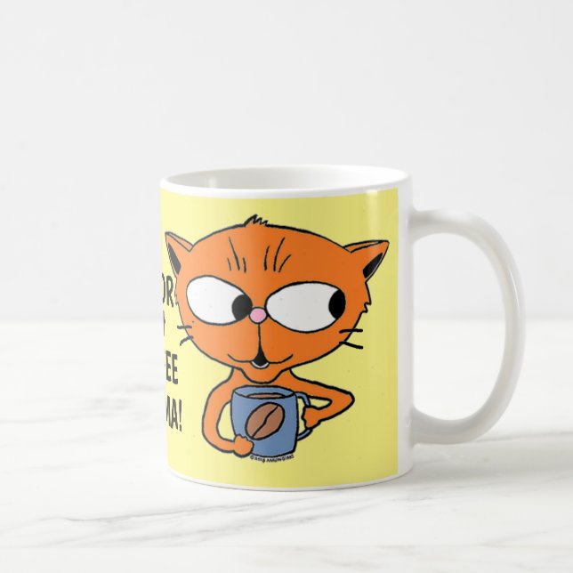 HUMOROUS COFFEE SPRICHWORT Niedlicher Cartoon Kaffeetasse (Rechts)