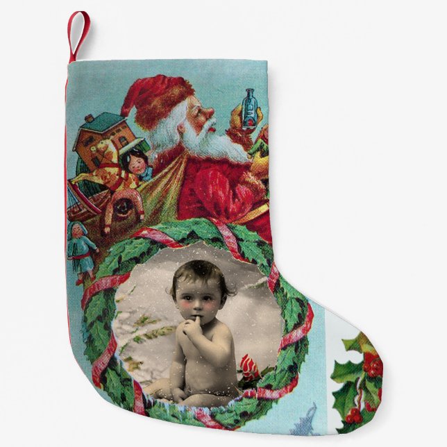 HUMOROUS FUNNY SANTA XMAS CROWN FOTO TEMPLATE KLEINER WEIHNACHTSSTRUMPF (Vorderseite)