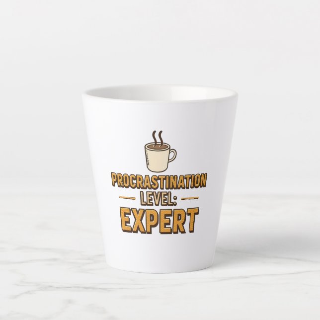Humorous Procrastinator with Coffee Milchtasse (Vorderseite)
