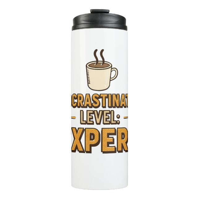 Humorous Procrastinator with Coffee Thermosbecher (Vorderseite)