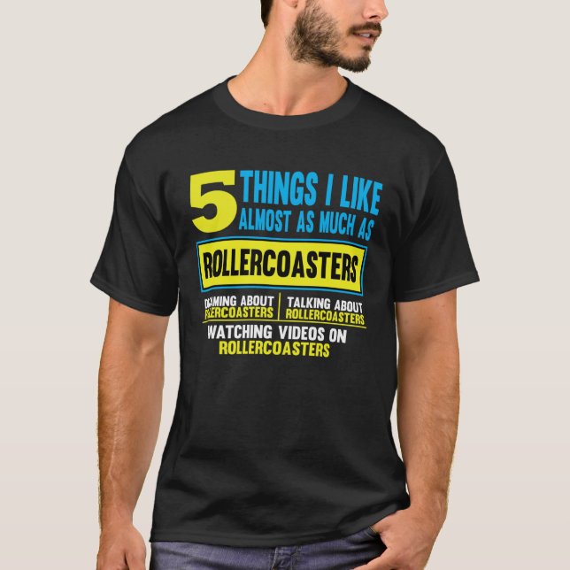 Humorous Rollercoaster Riding Travel Saying T-Shirt (Vorderseite)