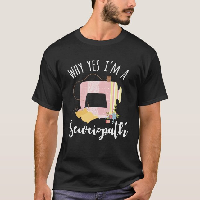 Humorous Tailors Embroidery Stitching Enthusiast E T-Shirt (Vorderseite)