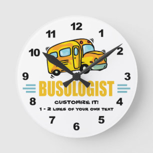 Humorous Yellow School Bus Driver Funny Runde Wanduhr
