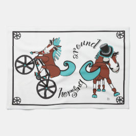 Humorpferde Geschirrtuch