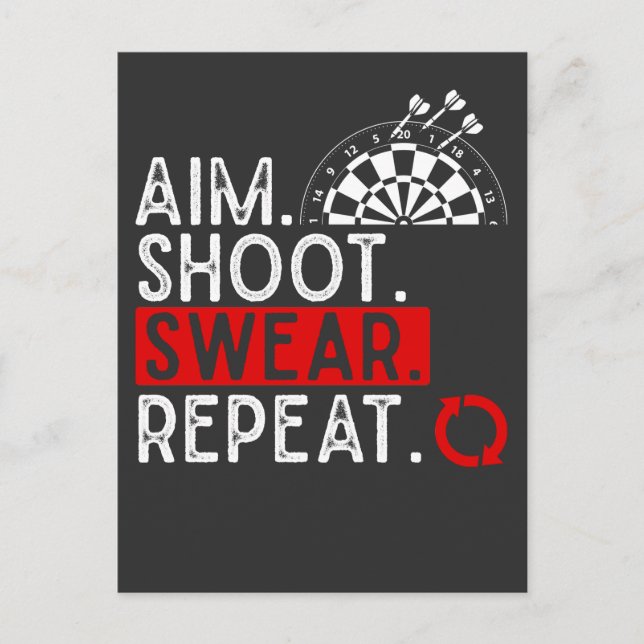 Humors Dartboard Fun Hobby Dart P Postkarte (Vorderseite)