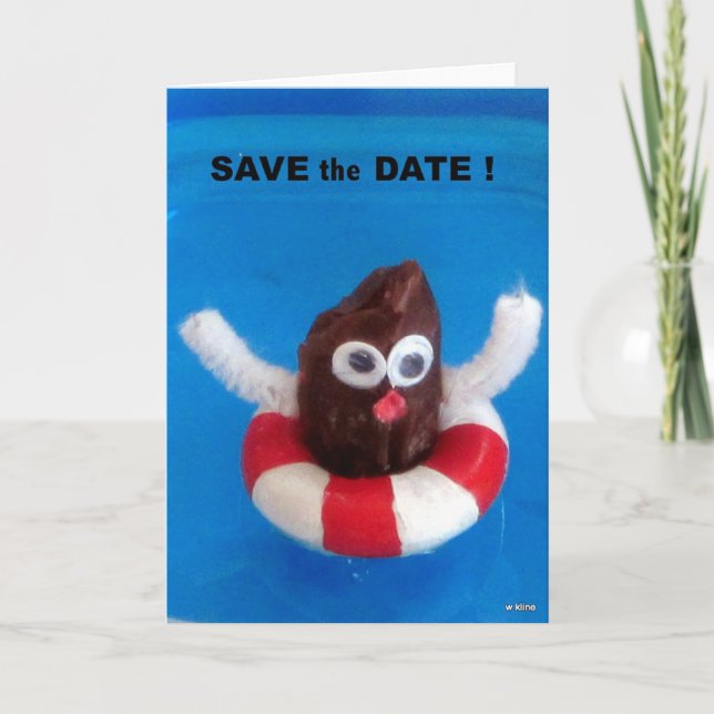 humorvoll Save the Date! Ankündigung (Vorderseite)
