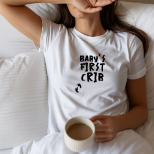 Humorvoll schwangerschaft baby fingerabdruck schwa T-Shirt