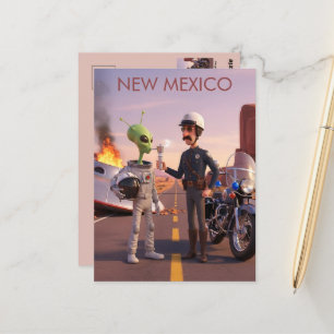 Humorvolle 3D New Mexico Alien Themenwelt Postkarte