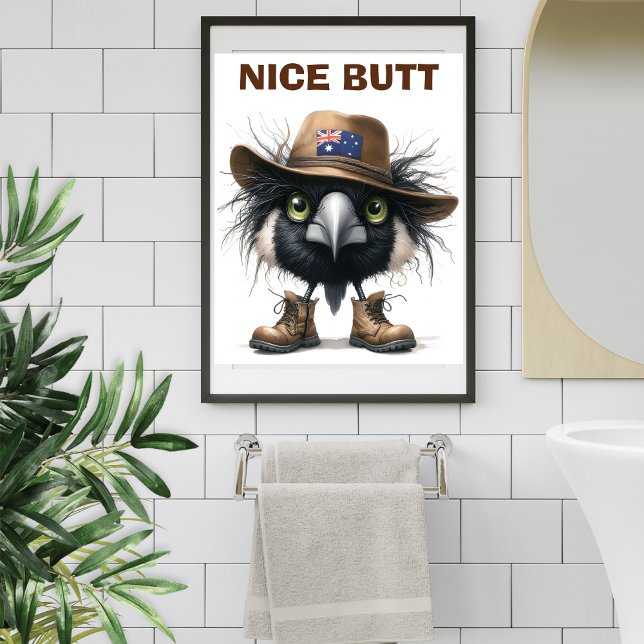 Humorvolle australische Magpie-Neutral-Erdtoilette Poster (Von Creator hochgeladen)