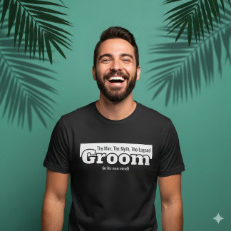 Humorvolle Bräutigam-Legende Schwarz-Weiß Junggese T-Shirt