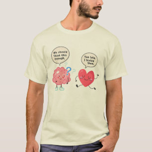 Humorvolle Gehirn-vs-Herz-Cartoon, Humor für Überd T-Shirt