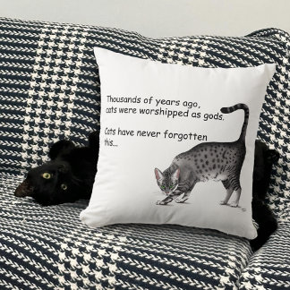 Humorvolle Graue Whimsical Katze Egyptian Mau Kissen