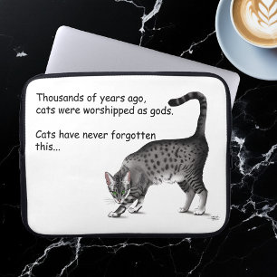 Humorvolle Graue Whimsical Katze Egyptian Mau Laptopschutzhülle