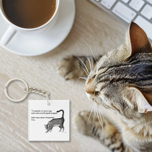 Humorvolle Graue Whimsical Katze Egyptian Mau Schlüsselanhänger