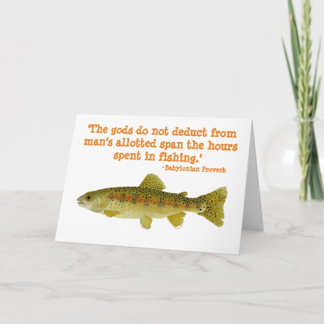 Humorvolle Gruß-Karte über Fischen Karte (Vorderseite)