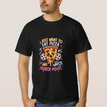 Humorvolle Halloween Sprichwort Pizza und Horror M