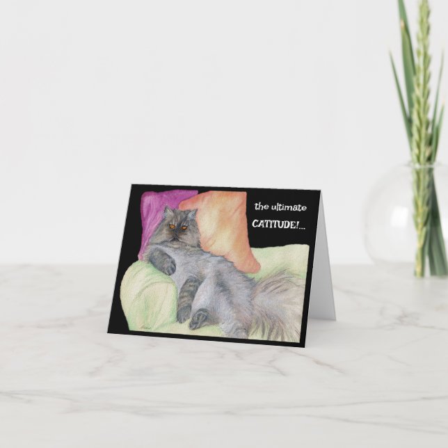 Humorvolle KATITUDE! Karte (Vorderseite)