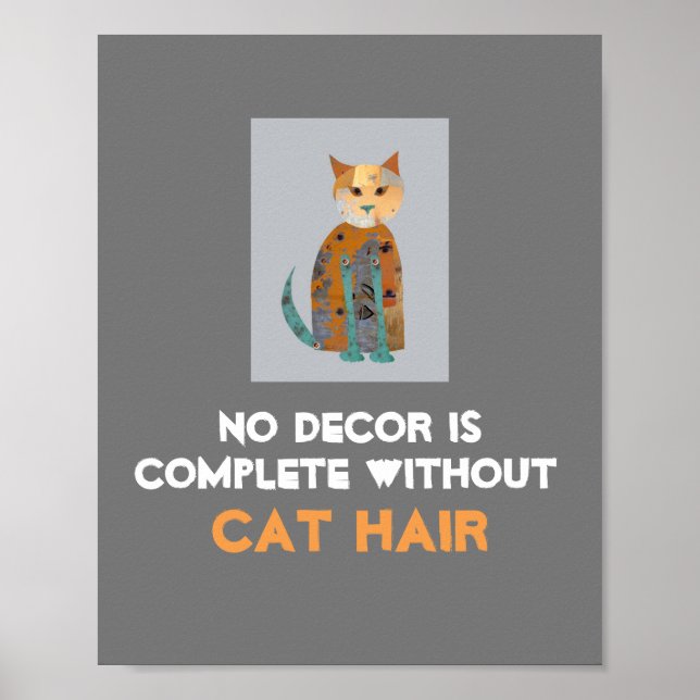 humorvolle Katzenposter-Wandkunst mit Text Poster (Vorne)