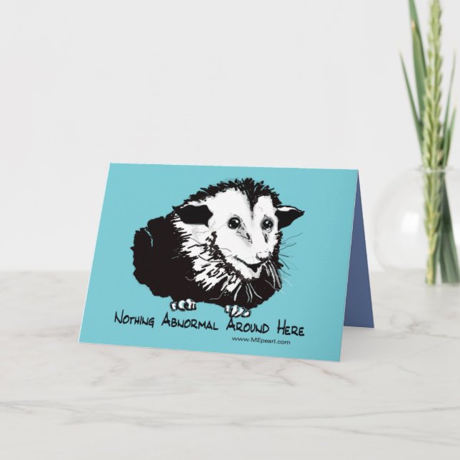 Humorvolle Opossum-Gruß-Karte Karte (Vorderseite)