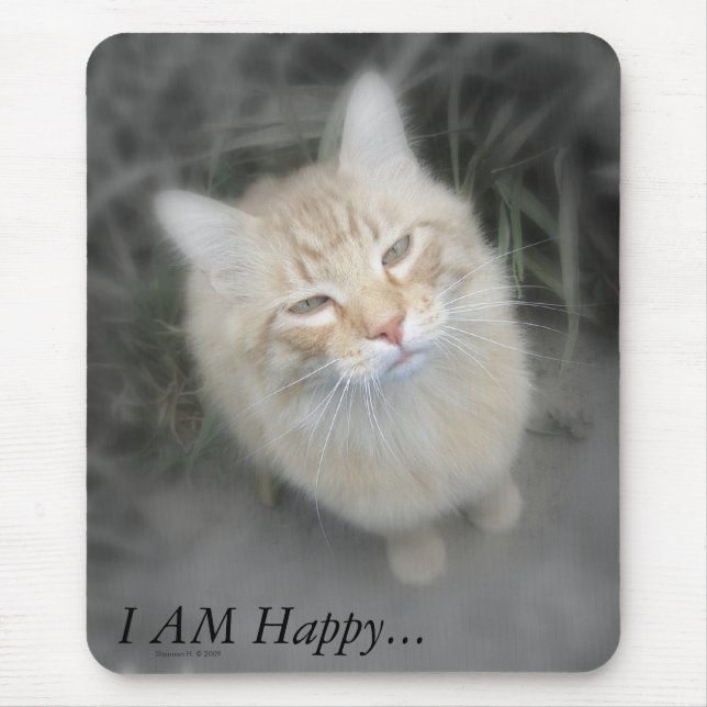 Humorvolle orange Katze Mousepad (Vorne)