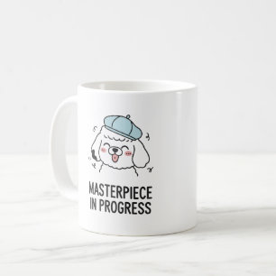 Humorvolle Poodle Dog Art mit Beret Design Kaffeetasse