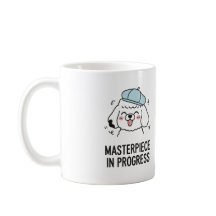 Humorvolle Poodle Dog Art mit Beret Design