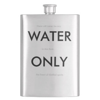 Humorvolle "Wasser-nur" Flasche Flachmann