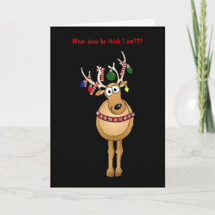 Humorvolle Weihnachtsbaumkarte. Feiertagskarte