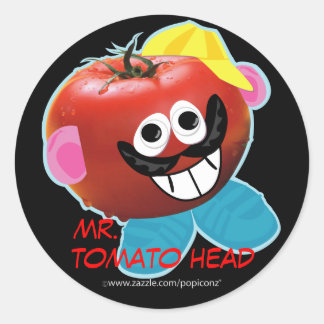 humorvoller Aufkleber Parodie Herrn tomato head