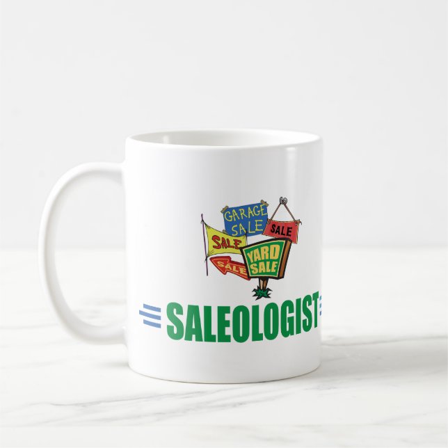 Humorvoller Garagenflohmarkt Kaffeetasse (Links)
