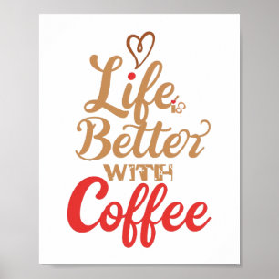 Humorvoller Morgencaffeine-Slogan Poster