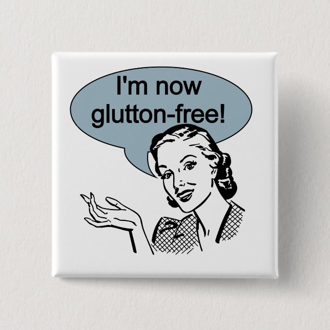 Humorvoller nährender Glutton frei Button (Vorderseite)