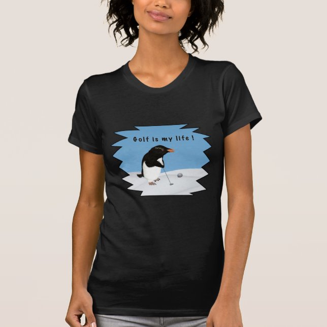 Humorvoller Pinguin, der Golf spielt T-Shirt (Vorderseite)