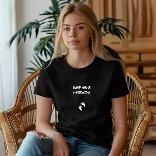 Humorvoller Schwangerschaftsfingerabdruck schwarz  T-Shirt