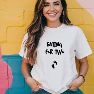 Humorvoller Schwangerschaftsfingerabdruck schwarz T-Shirt