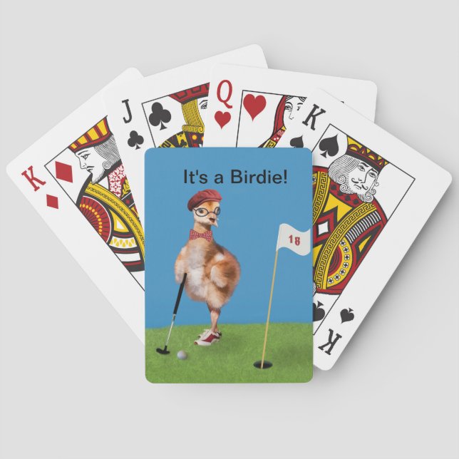 Humorvoller Vogel, der Golf spielt Spielkarten (Rückseite)