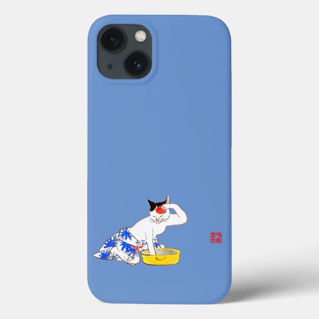 Humorvolles japanisches Katzenbaden I Case-Mate iPhone Hülle (Rückseite)