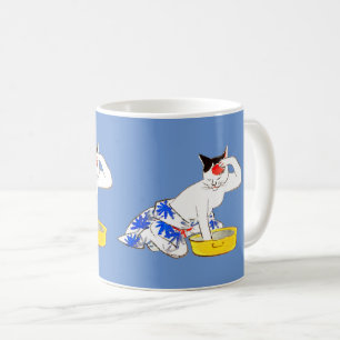 Humorvolles japanisches Katzenbaden I Kaffeetasse