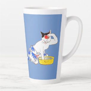 Humorvolles japanisches Katzenbaden I Milchtasse