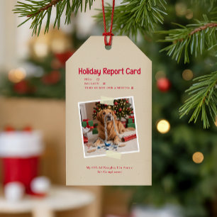Humorvolles lustiges Hundfoto Weihnachten Feiertag Geschenkanhänger