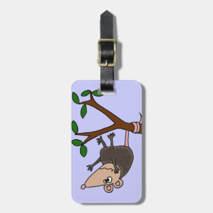 Humorvolles Opossum, das vom Baum baumelt Gepäckanhänger