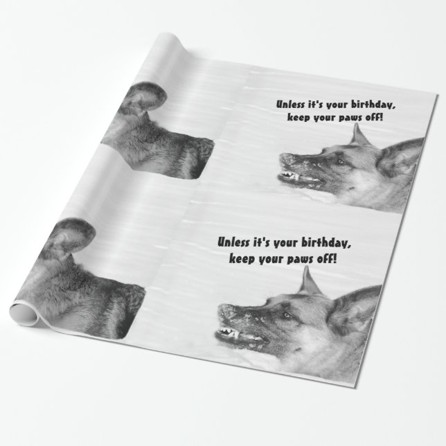 Humorvolles Schäferhund-Geschenk-Packpapier Geschenkpapier (Ungerollt)