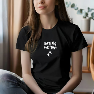 Humorvolles Schwangerschaftsfingerabdruck Schwarz T-Shirt